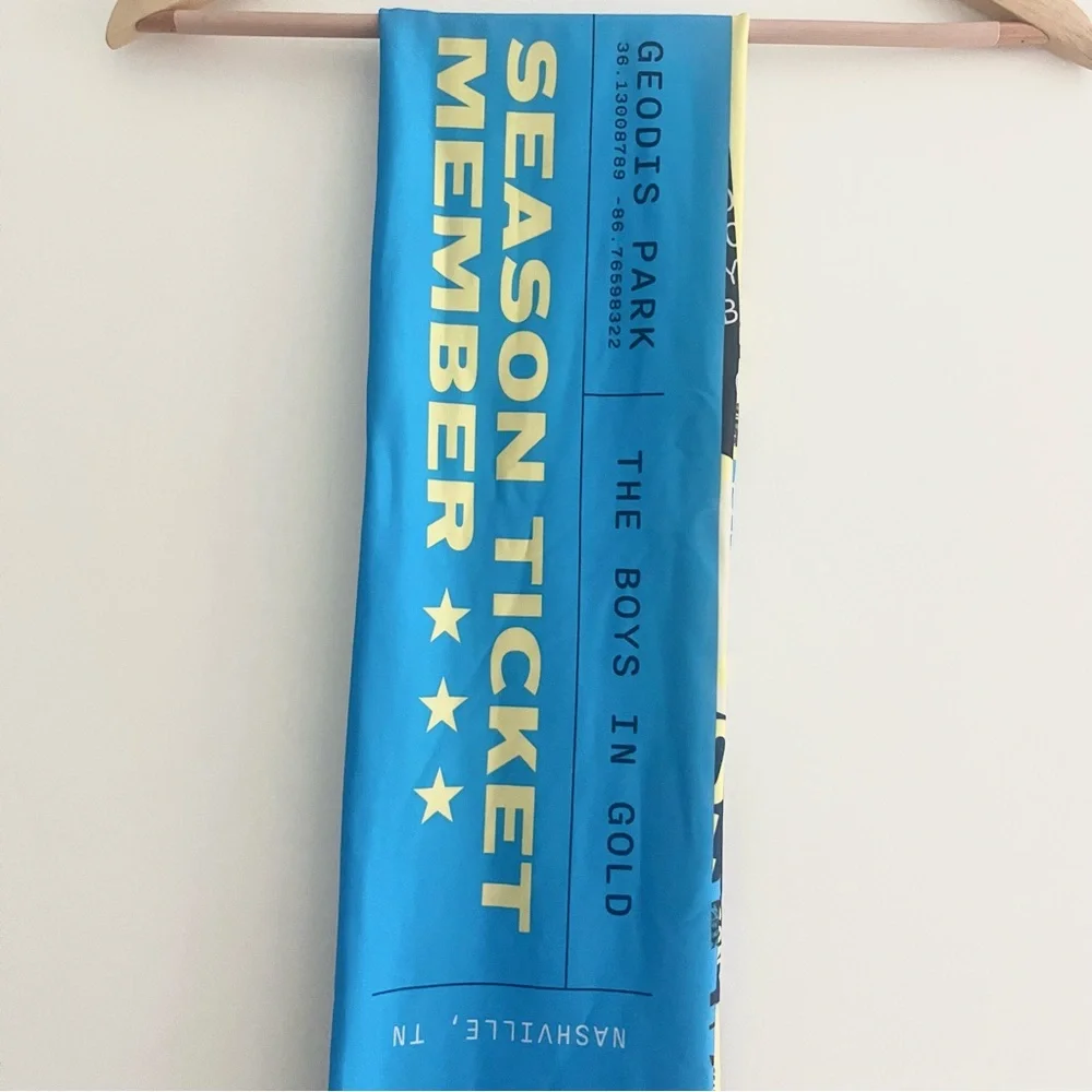 Nashville SC 2024 Season Ticket Holder Scarf Blue Yellow Soccer Club Futbol Gear